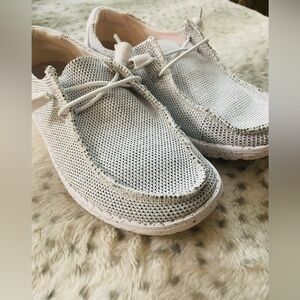 Hey Dude Wendy Sox Women's Casual Shoes, Stone White, Women's Size 6